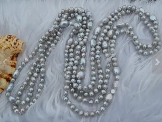 Женское длинное ожерелье из натурального жемчуга|Ожерелья| |