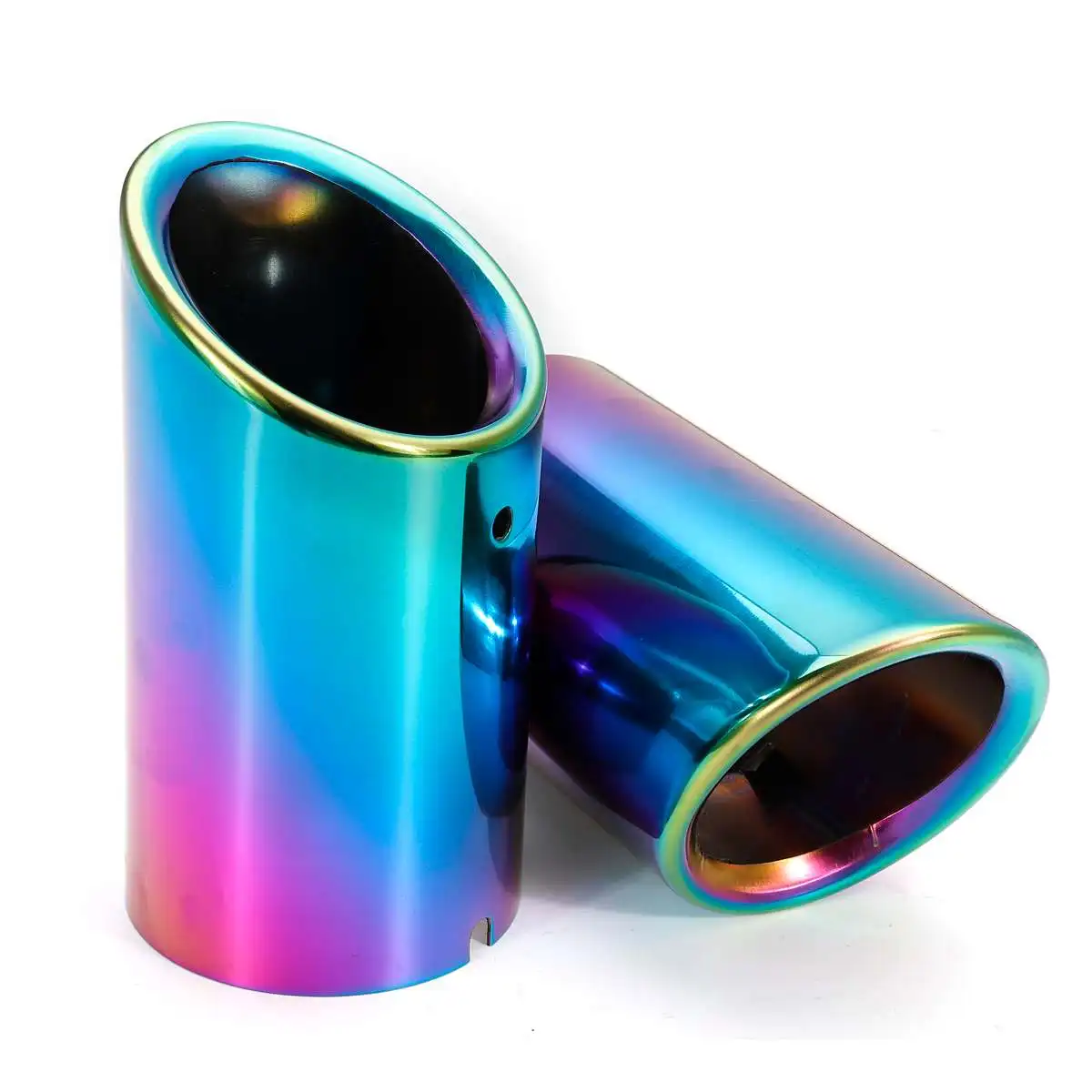 Colorful 2 шт., Автомобильный задний глушитель, наконечник выхлопной трубы из нержавеющей стали, диаметр 7,6 см, для Audi Q5 A1 A3 A5 A4 B8 - Цвет: Colorful