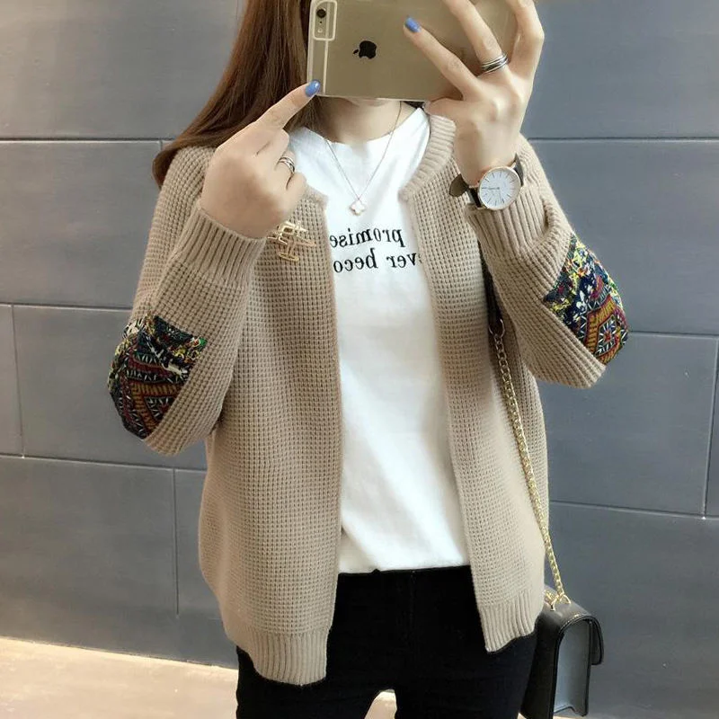 

Spring Autumn Cardigan Women All-Match Solid Long Sleeve Single Breasted Elegant Fashion Sweater Coat Female Outerwear Chic Tops