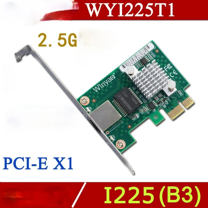 wyi225t1 pci e gigabit 2 5g network card desktop server i210 t1 free global shipping
