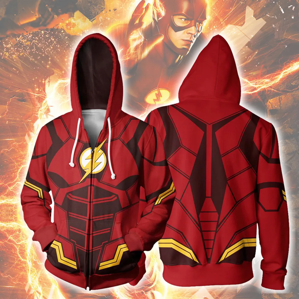 Костюмы для косплея DC Super Hero флэш человек полная молния тонкие толстовки крутой