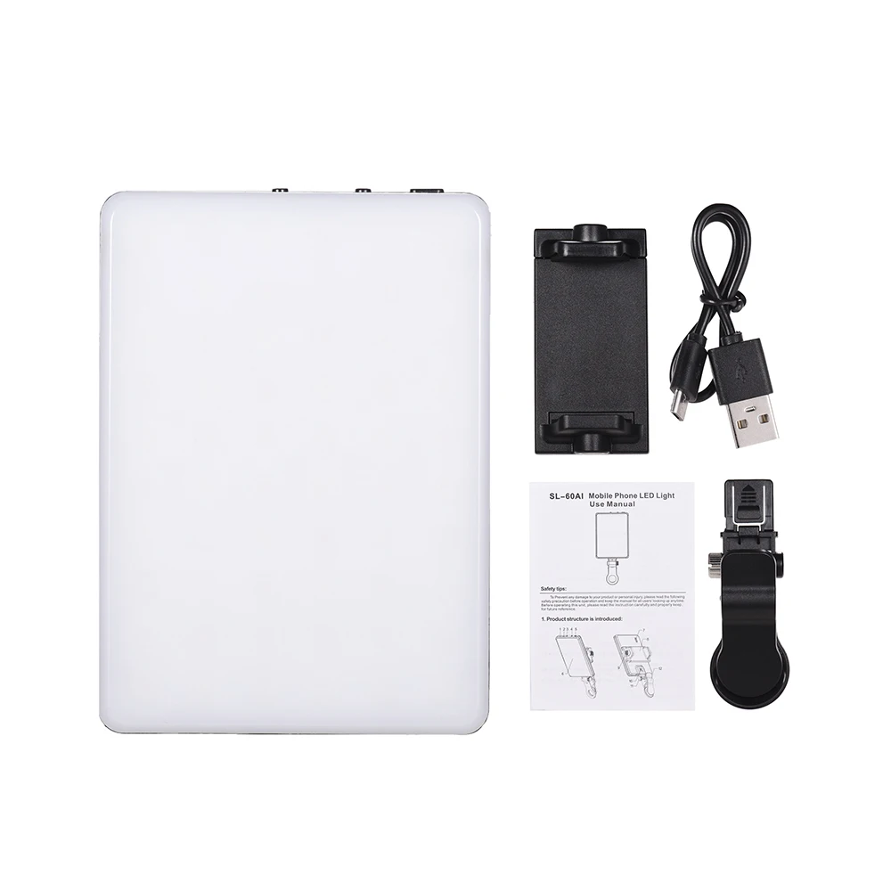 

Mini Clip-on Mobile Phone LED Light Selfie Light 3200K/5600K Dimmable W/ Battery for iPhone Samsung Huawei Xiaomi Smartphones