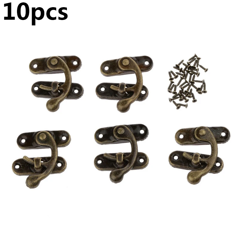 Wood Lock Latch Gift Safety Clasp Fixing Screw Accessories 10 set Mini