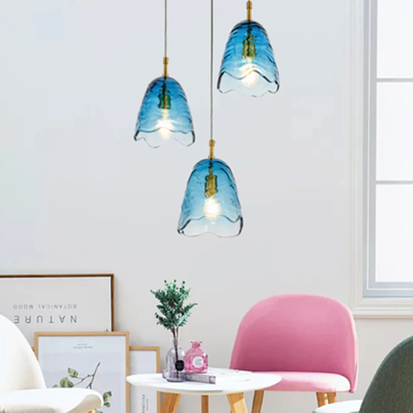Креативные Подвесные светодиодные светильники в скандинавском стиле виде лепестков Подвесная лампа