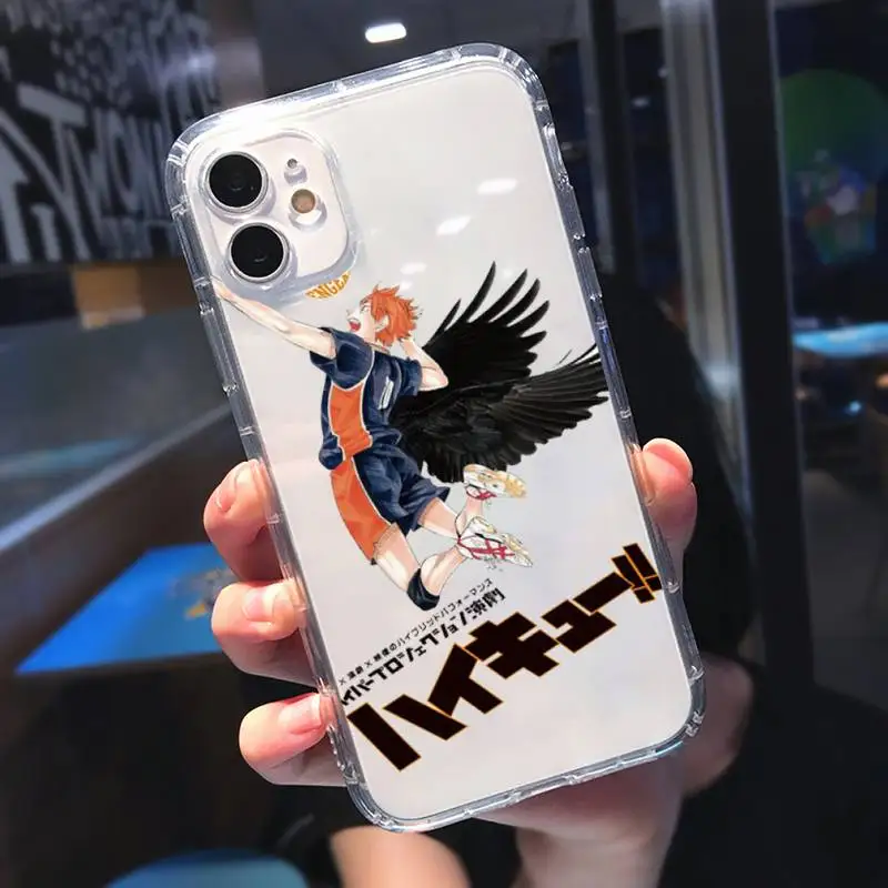 

haikyuu Anime volleyball boy Phone Case Transparent soft For iphone 5 5s 5c se 6 6s 7 8 11 12 plus mini x xs xr pro max