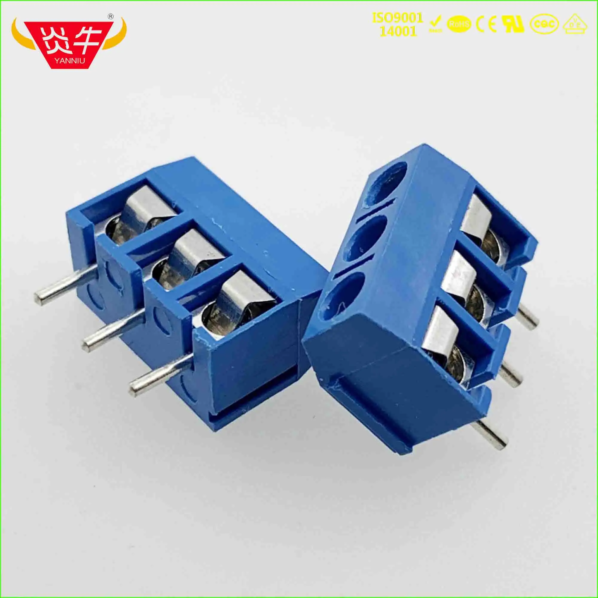 301-5.0-3P KF301 5,0 2P 3P PCB универсальные Винтовые клеммные блоки синий пластик Высота 10 мм DG301 5,0 мм Шаг 2PIN 3PIN PHOENIX DEGSON KEFA - Цвет: 301-5.0-3P