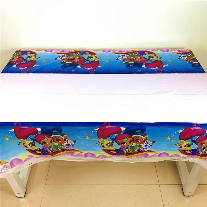 

61PCS/lot Shimmer and Shine Theme Tableware Children Birthday Party Paper Cup Plate Napkin Wedding Dish Glass Tissue Tablecover