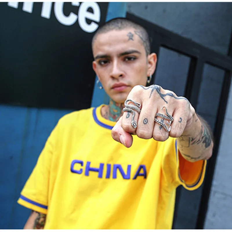 

Fahion Gothic Snake Open Rings For Men Male Punk Vintage Stackable Adjustable Hip Hop Rings Boys Girls Trendy New 2022