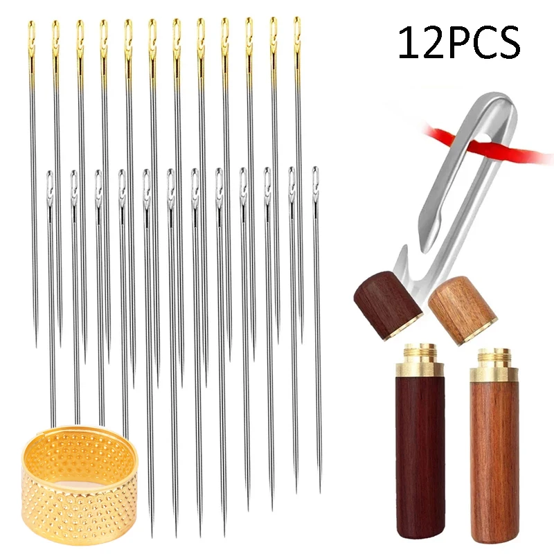 

12pcs / Set Sewing Needle Side Blind Needle Hand Sewing DIY Handmade Stainless Steel Clothes Sewing Supplies