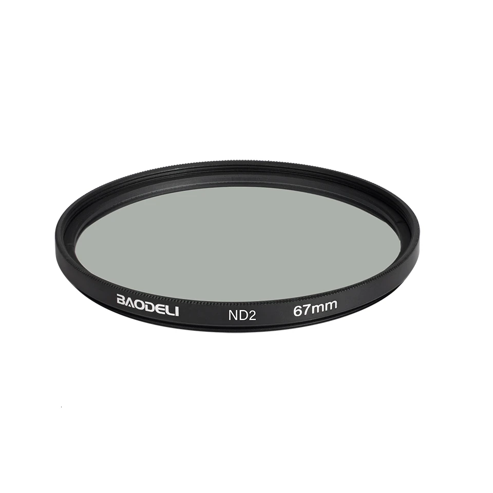 BAODELI фильтр Nd 2 4, 8 фильтр 49 52 55 58 62 67 72 77 82 мм для объектива Камера Canon T6 Nikon D 3500 5600 sony A6000 X3000 Запчасти - Цвет: ONLY ND 2 NO BOX
