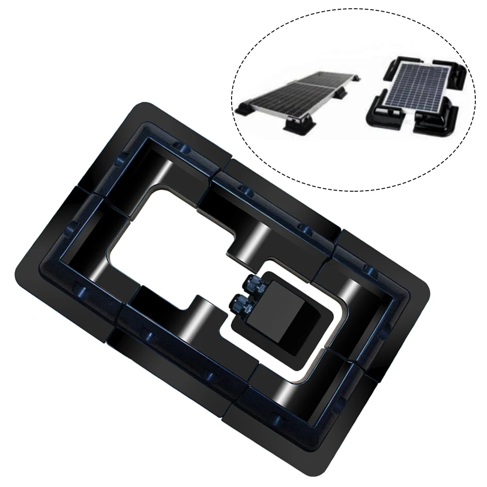 

7pcs No Drill For RV Caravans Support Black Durable Mounting Frame Motorhome Solar Panel Bracket Set Outdoor Camping Corner Roof