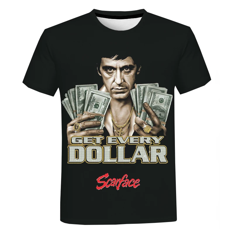 

Film Scarface 3D Imprimer T-Shirt Hommes Femmes Ete Mode Decontracte T-Shirt Cool Hauts Tony Montana Imprimer Harajuku T-shirt S