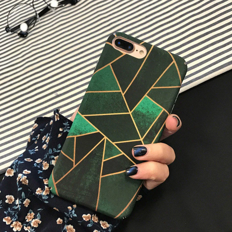 luxury geometric figure case for iPhone 7 7Plus 8 8Plus cover compatible apple iphone 6 6Plus 6s 6sPlus X XR XSMAX Hard PC |