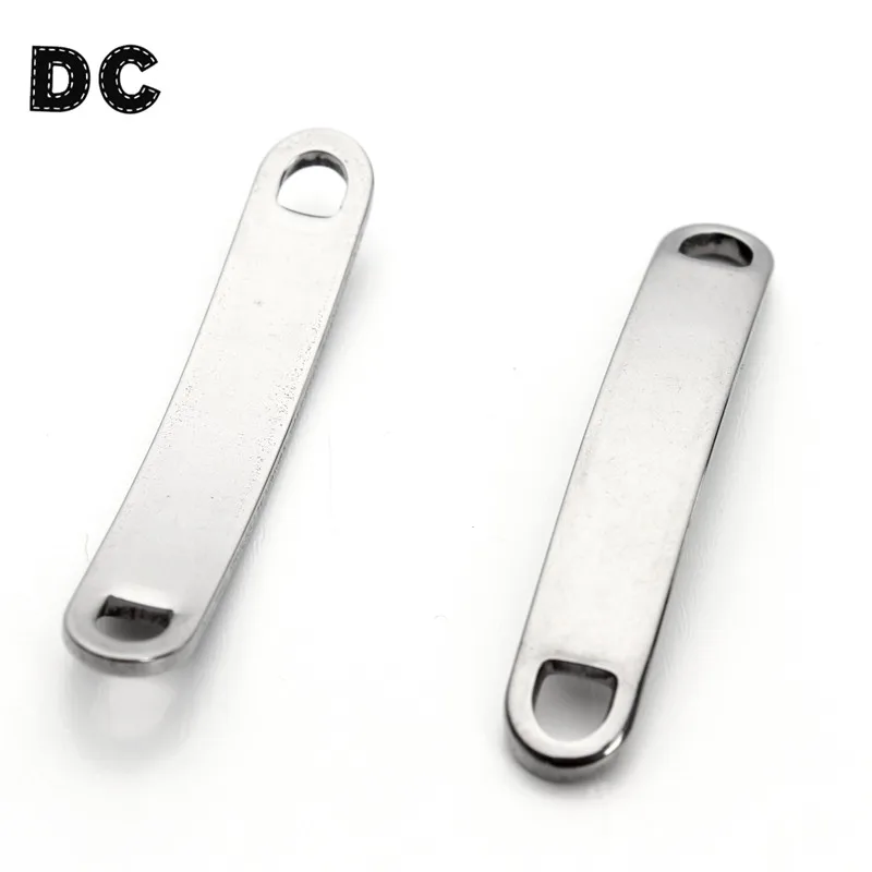

10pcs/lot 35x6mm Stainless Steel Connectors Charms Bent Metal Stamping Blank Tags for Necklace Bracelet Jewelry Making