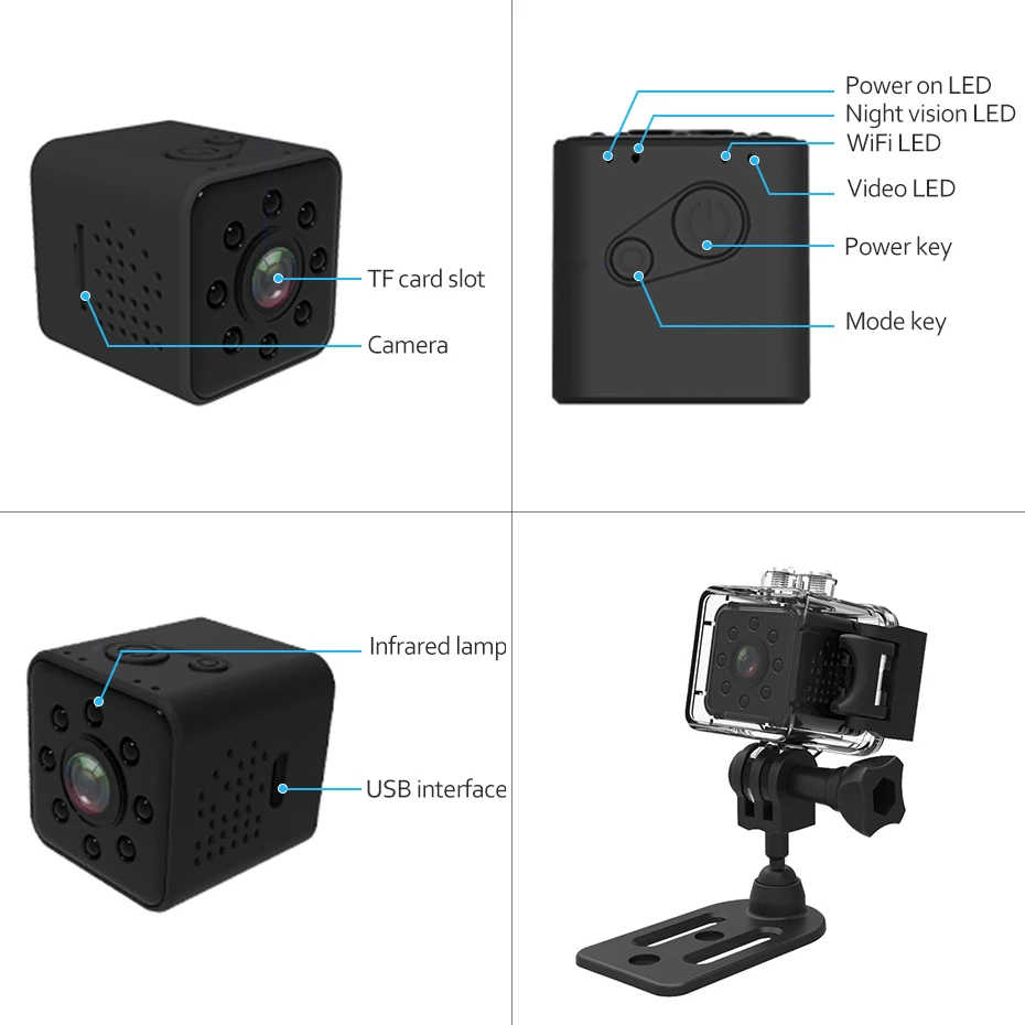 New Mini Camera SQ23 HD 1080P WIFI Night Vision Waterproof Shell Sport Cam DVR Recorder Motion Detected Small Camcorder | Электроника