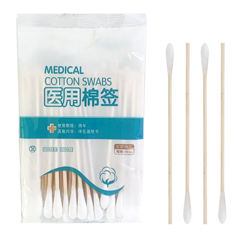 

50pcs/Pack Cotton Swab Applicator with Wooden Handles for Cleaning Oil Makeup Remover EF