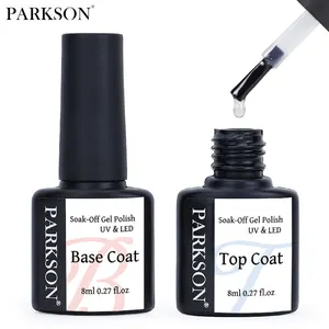Parkson No Wipe Top Base Coat Nail Gel polish Design Enhancer Varnish Semi Permanent Soak Off UV LED in India