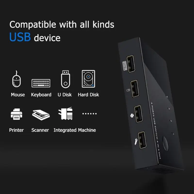 USB переключатель KVM коробка 4 порта 4K коммутатор ПК разделяющий сплиттер для
