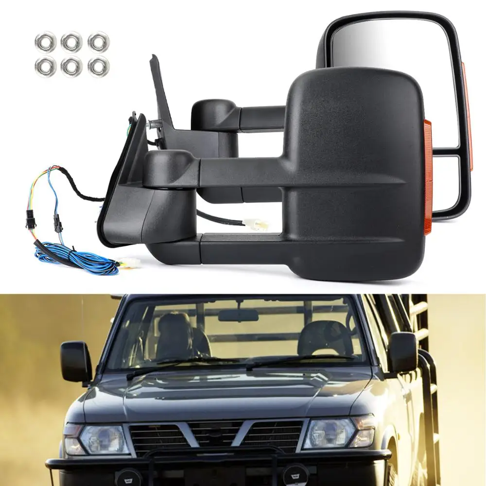 1 пара выдвижной буксировочные зеркала для NISSAN патруль GU Y60/Y61/Y62 1997|Зеркала и