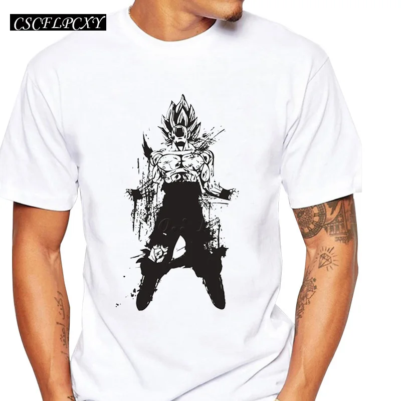 Мужская футболка с коротким рукавом Super Saiyan Повседневная принтом Dragon Ball Z Goku