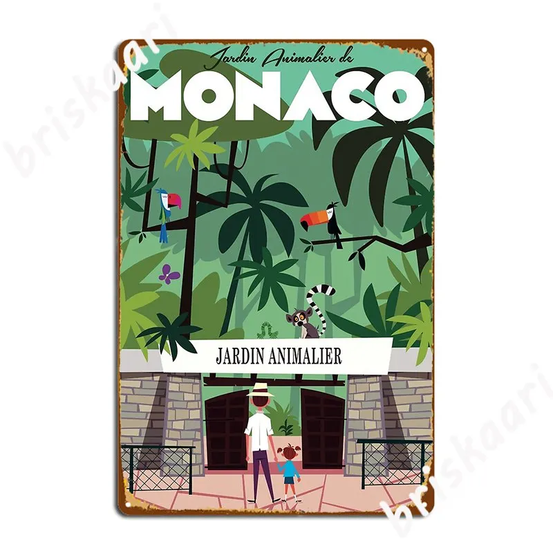 

Monaco Zoo Poster Metal Sign Kitchen Plaques Club Party Decoration Tin Sign Poster
