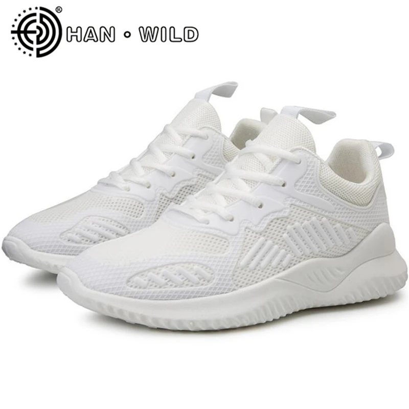 Мужские дышащие кроссовки однотонные на платформе с круглым носком модная