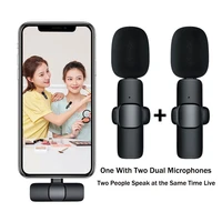 y23 wireless lavalier microphone portable audio video recording plug and play mic for iphone ipad android video camera