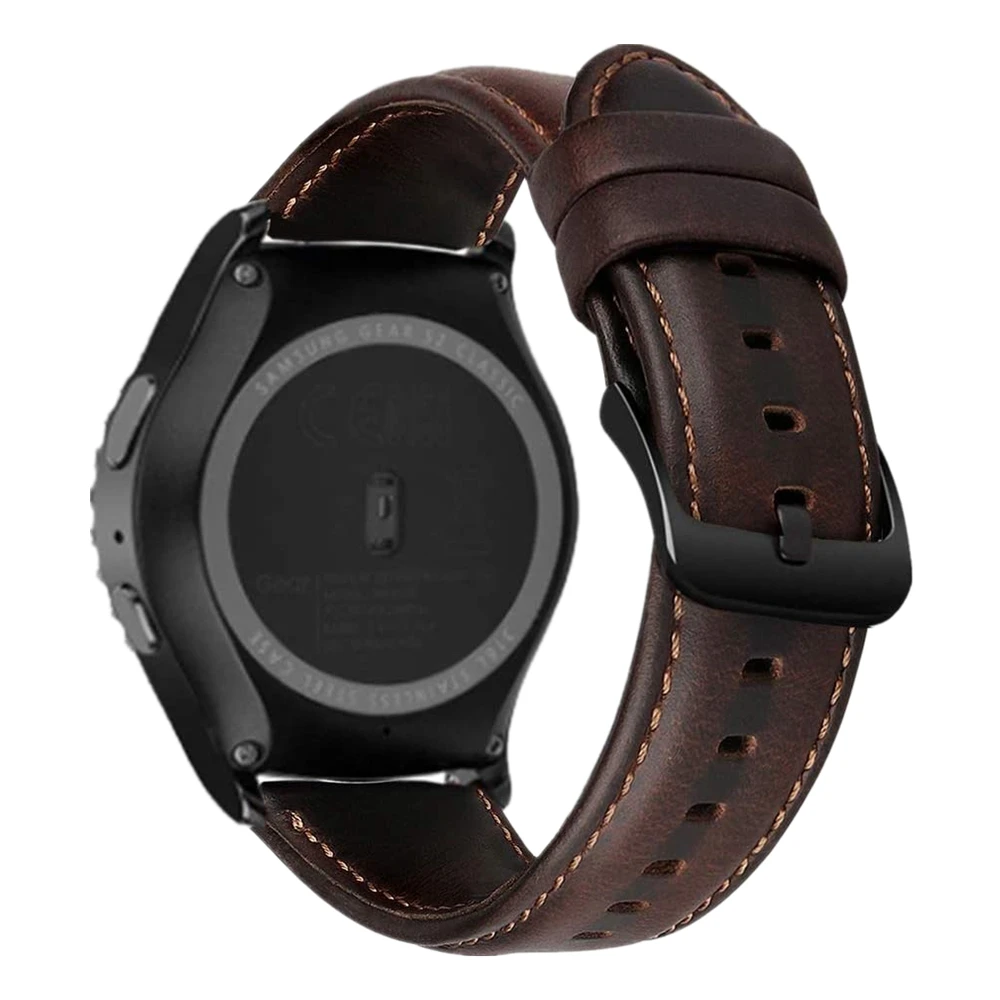 

For Samusng Galaxy Watch Active 2 40mm 44mm Bracelet 20mm 22mm Leather Band for Samsung Galaxy Watch 46mm/Gear S3 Wrist Strap