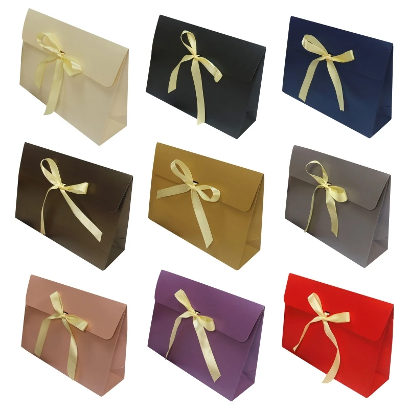 

20 Pack Paper Gift Bags with Bow Ribbon Deluxe Scarf Gloves Hats Jewelry Box