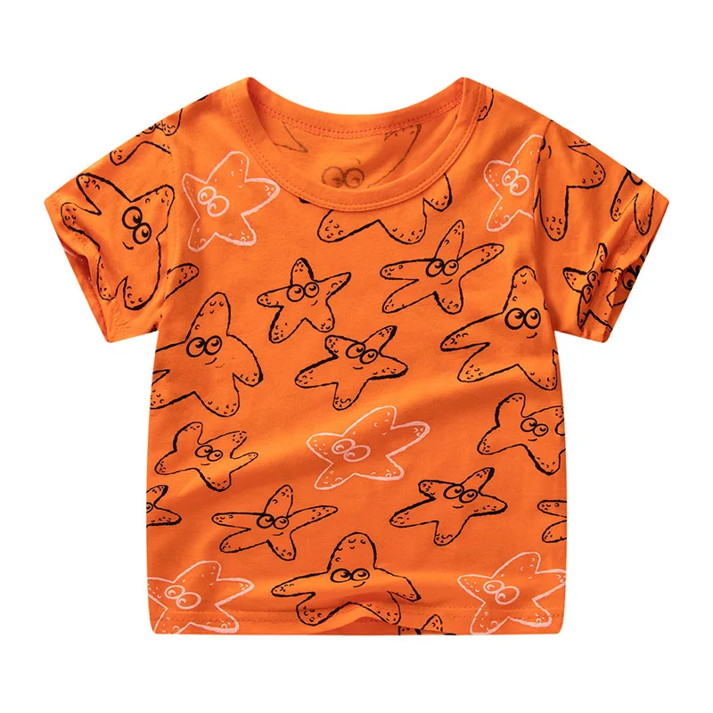 

New 2020 Summer Kids Girls Baby T Shirt Cartoon Animal Print Short Sleeve T-shirts Cotton Boys Children O-neck Tops Clothing