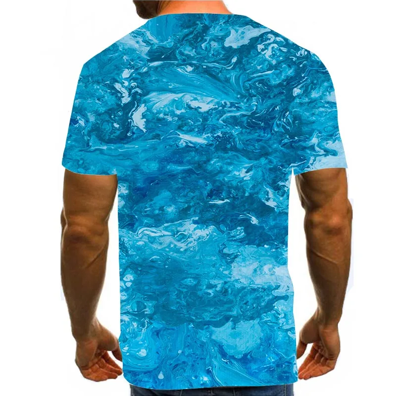 

Men's Blue Paint Shirt 3D Print T-Shirt Summer Graphic Tees Pattern Tops