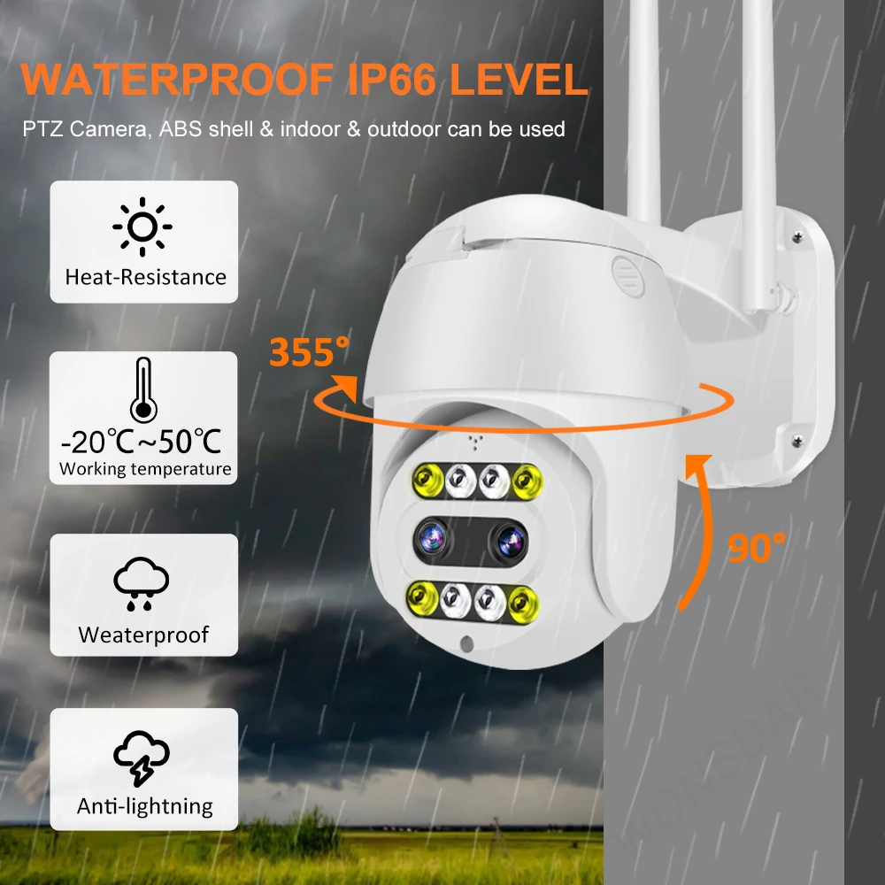 3MP HD IP камера WiFi уличная 10X зум PTZ автослежение звездный свет ночное видение мини