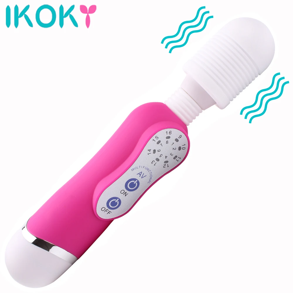 IKOKY 16 Speed AV Stick Wand Vibrator Sex Toys for Women G-Spot Massager Faloimitator Clitoris Stimulator | Красота и здоровье