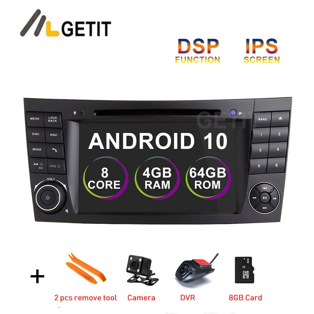IPS DSP Android 10 автомобильный DVD мультимедийный радио плеер GPS для Mercedes/Benz W209 W463 W219 W211