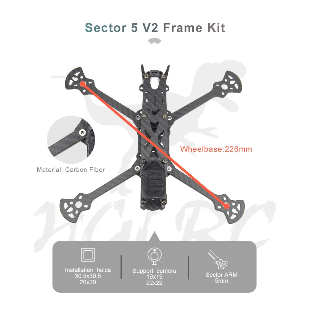 Квадрокоптер HGLRC Sector5 V2 FPV Racing Drone F7 Fc 60A 4 в 1 ESC 2306 игрушки для детей забавные подарки