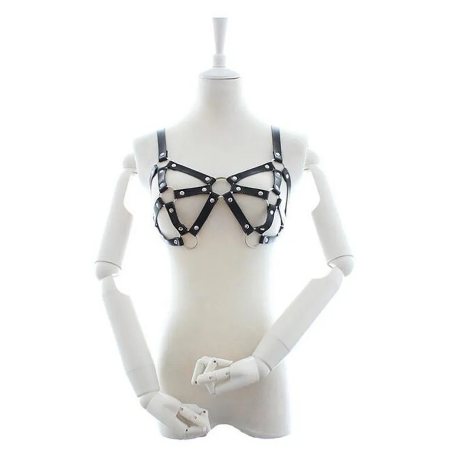 Женский открытый бюст портупея Сексуальное белье Ночная Клубная одежда Pu