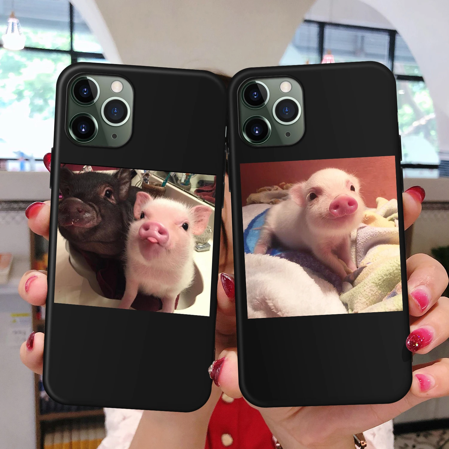 Мягкий силиконовый чехол для телефона с милыми парными свиньями iPhone 11 Pro 12 XS Max X XR 7