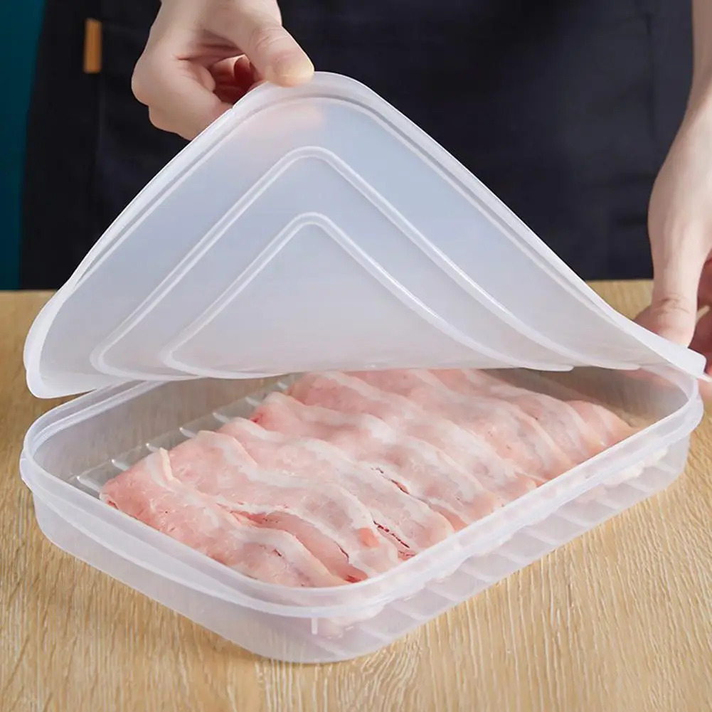 

1pc Kitchen Storage Case Refrigerator Fish Meat Storage Storage Container Fridge Vegetables Protect Storage Box Box R6Q5
