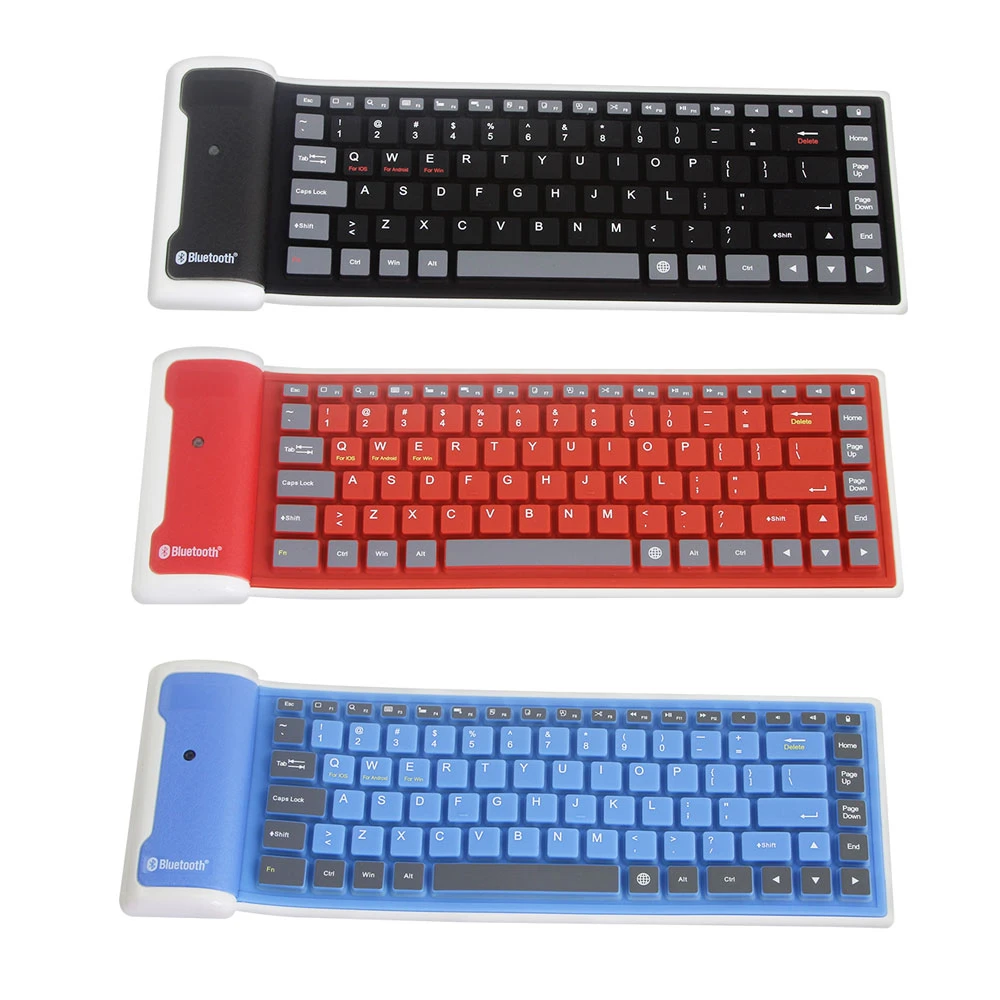 Складная Беспроводная клавиатура Bluetooth 87key мини Бесшумная беспроводная