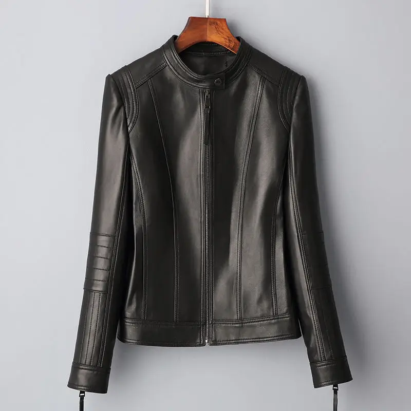 Новая женская верхняя одежда 100% кожаные куртки из овечьей кожи короткие пальто
