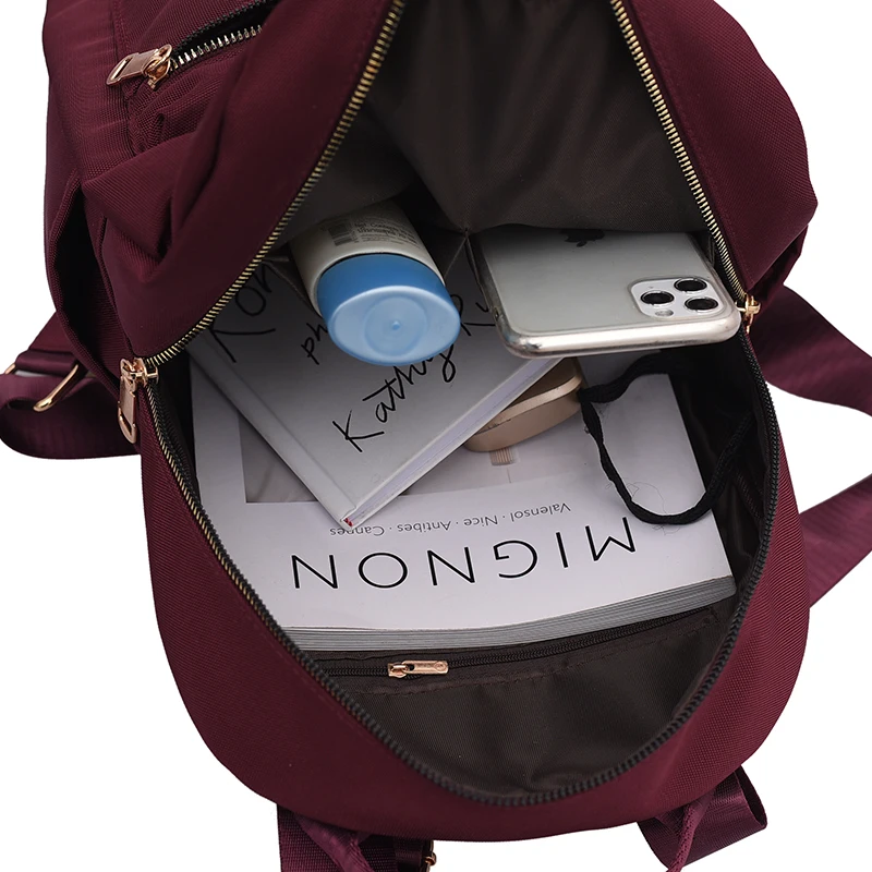 

Simple Women Backpack for Lady Nylon Rucksack Anti Theft Bagpack Large Capacity Travel Rucksack Designer Female School Bag Pack