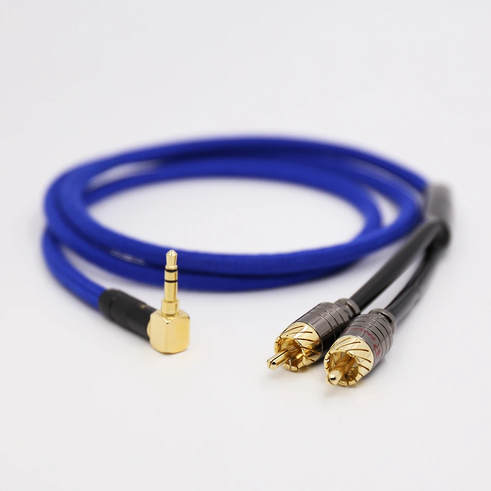 3 5 мм Прямоугольный штекер на 2RCA Phono Hifi аудио кабель 1 м | Электроника
