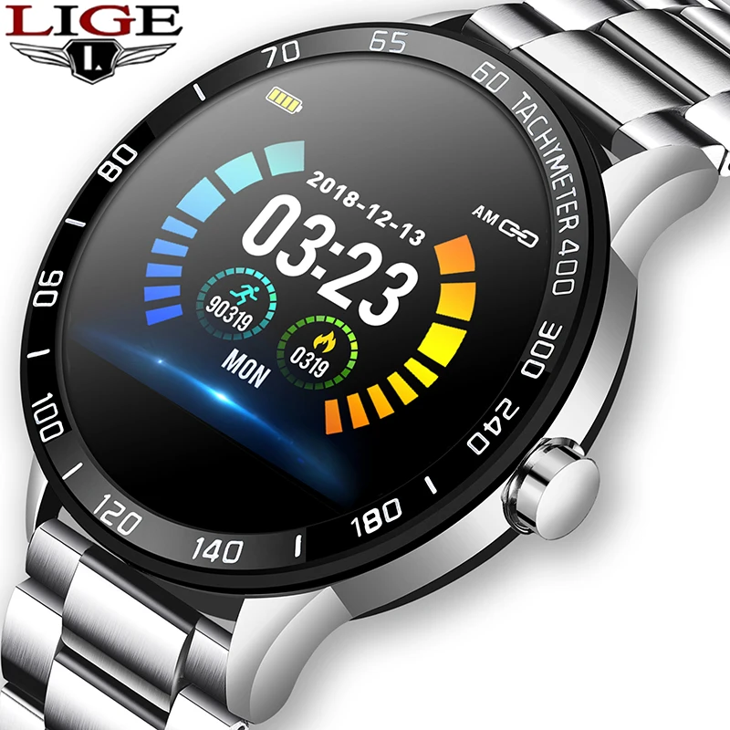 

LIGE 2020 New Smart Watch Men Waterproof Sport Heart Rate Blood Pressure Fitness Tracker Smartwatch Pedometer reloj inteligente