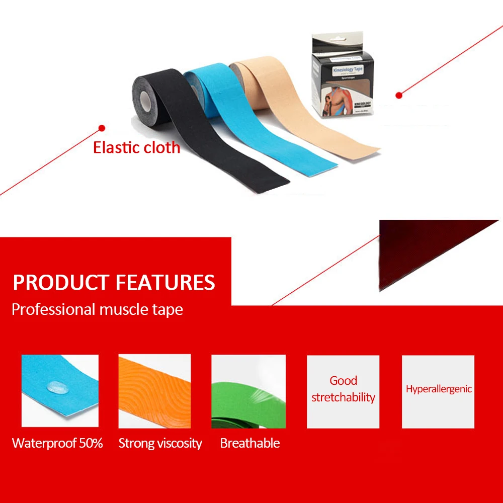 Эластичный Спортивный пластырь кинезиологическая лента Спортивная обвязка