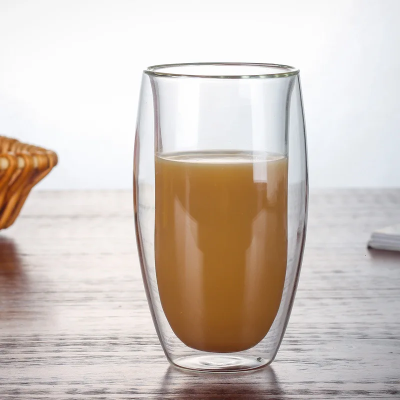 Стеклянная кружка с двойными стенками в форме яйца для капучино латте кофейная