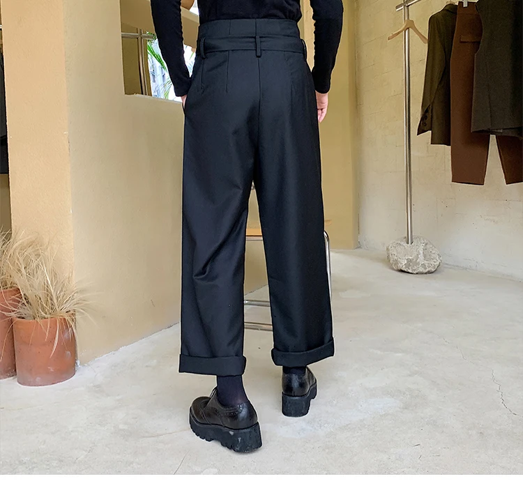 

Men Japan Streetwear High Waist Loose Casual Zipper Wide Leg Pants Male Women Vintage Fashion Hip Hop Straight Harem Trousers