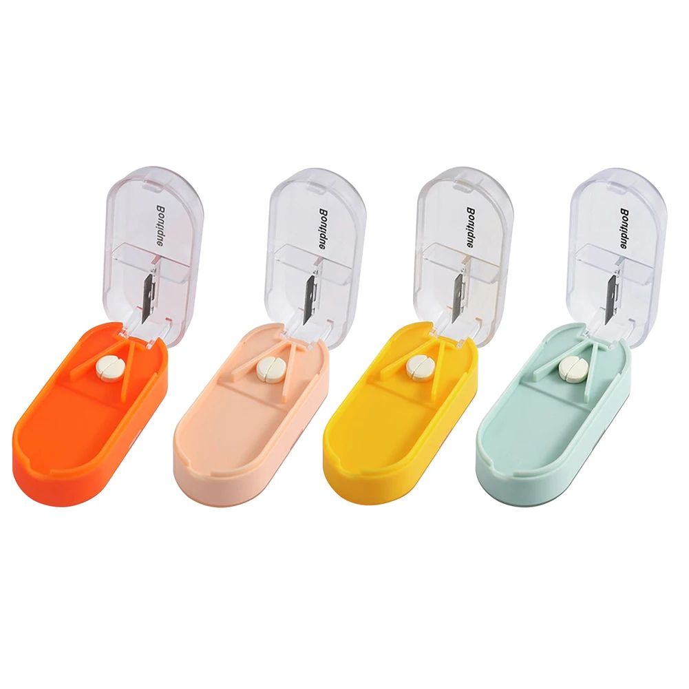 Чехол-органайзер для таблеток компактный прямоугольный нож разрезания