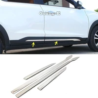 for nissan kicks 2017 2018 2019 2020 stainless steel door body anti scratch protector car side strips trim molding cover 4pcs