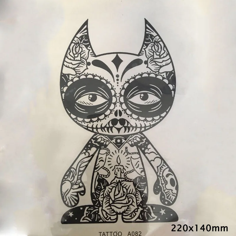 Вечерние наклейки временные детские татуировки крутые тату в стиле панк Череп на