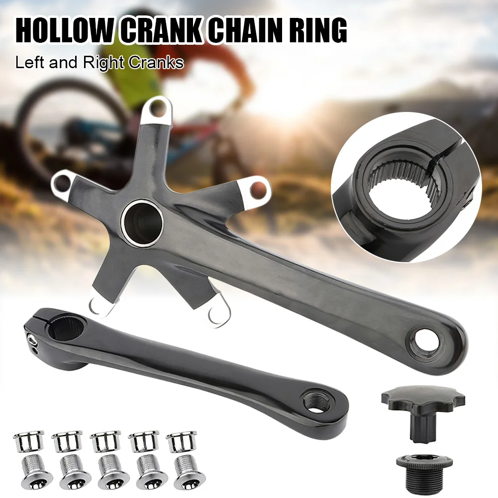 

Bike Crank Set 130 BCD with 170mm Crank Chainring Bolts Compatible with Single/Dual Crankset Mountain Bike Road Bike Accessories